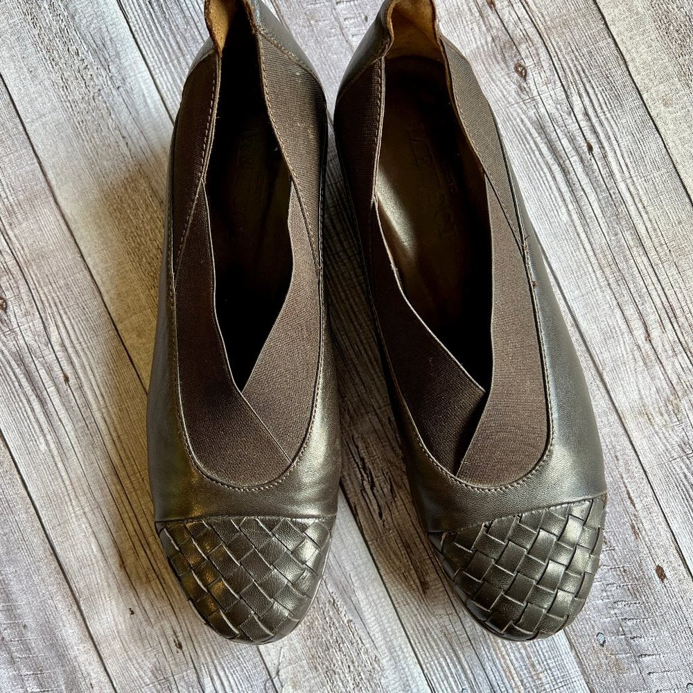 Sesto Meucci Brown Leather Wedge Pumps Size 8